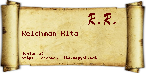 Reichman Rita névjegykártya